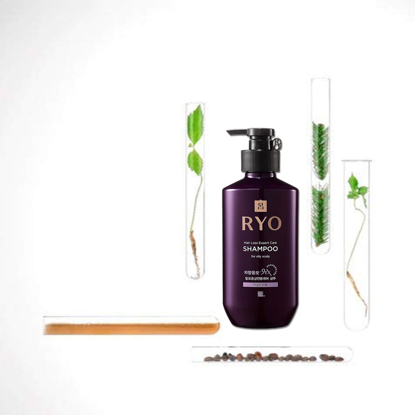 White Smoke RYO Hair Strength Expert Care Shampoo for Oily Scalp, Moisturizing and Relieving Itchiness for Dryness, Hair Strengthening, Sebum Control, 13.53 Fl Oz.