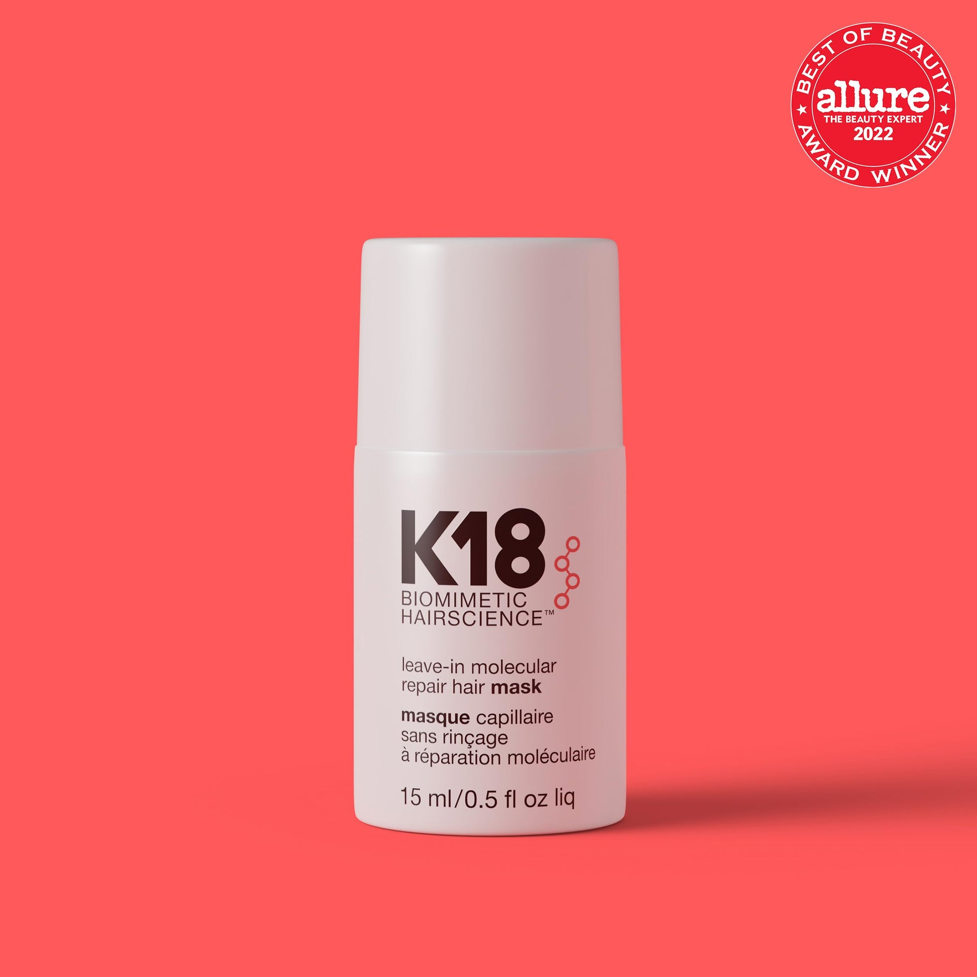 Tomato K18 Leave-In Molecular Repair Hair Mask, Patented, Lasting Repair For Dry, Frizzy, Damaged Hair, Reverse Damage In 4 Minutes From Bleach, Color, Chemical Services + Heat