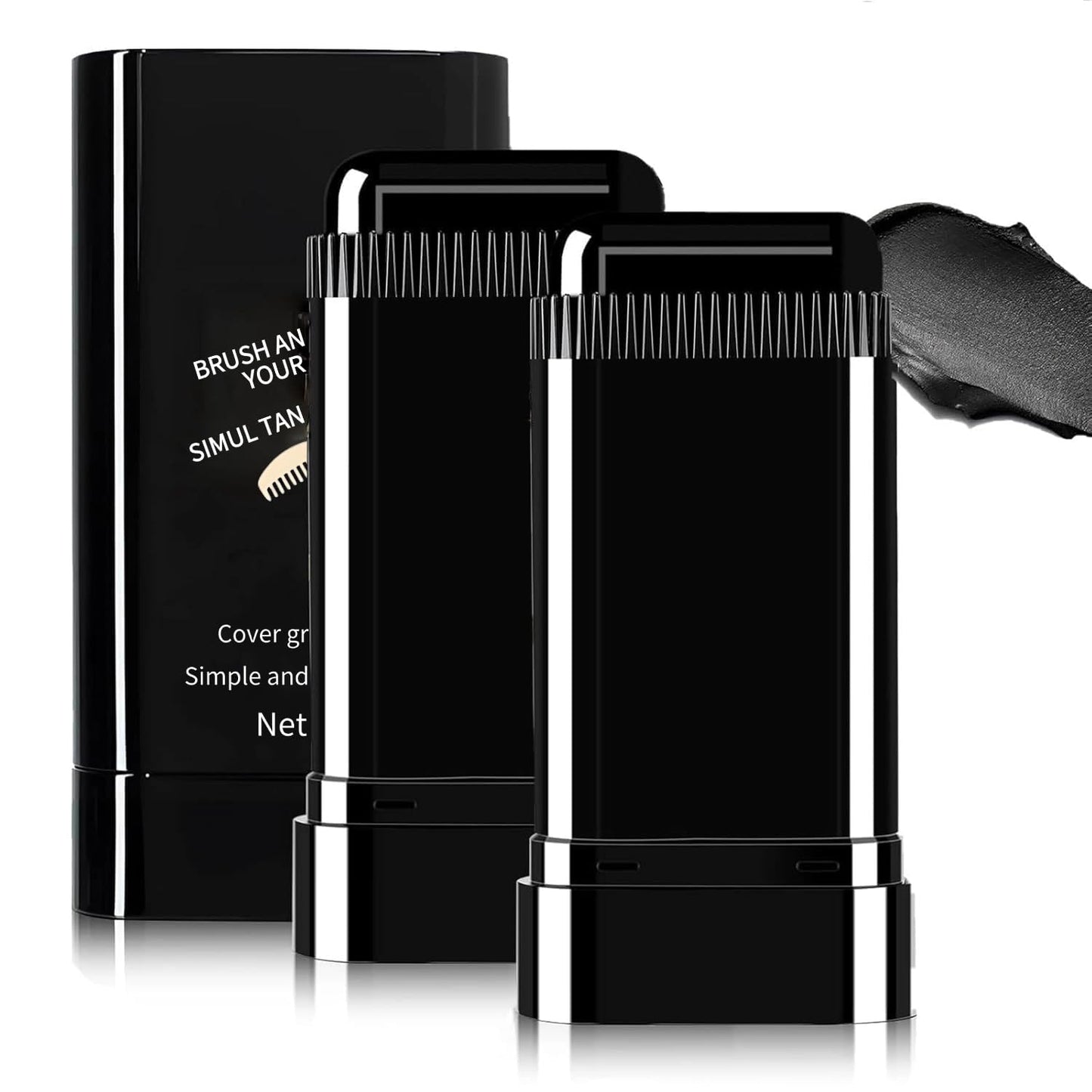 Black Safe and Convenient Comb Hair Dye Stick, White Hair Cover Stick, 2-in-1 Convenient Instant Dyeing, Waterproof and Sweat Proof, Quick Root Dressing (Black) c