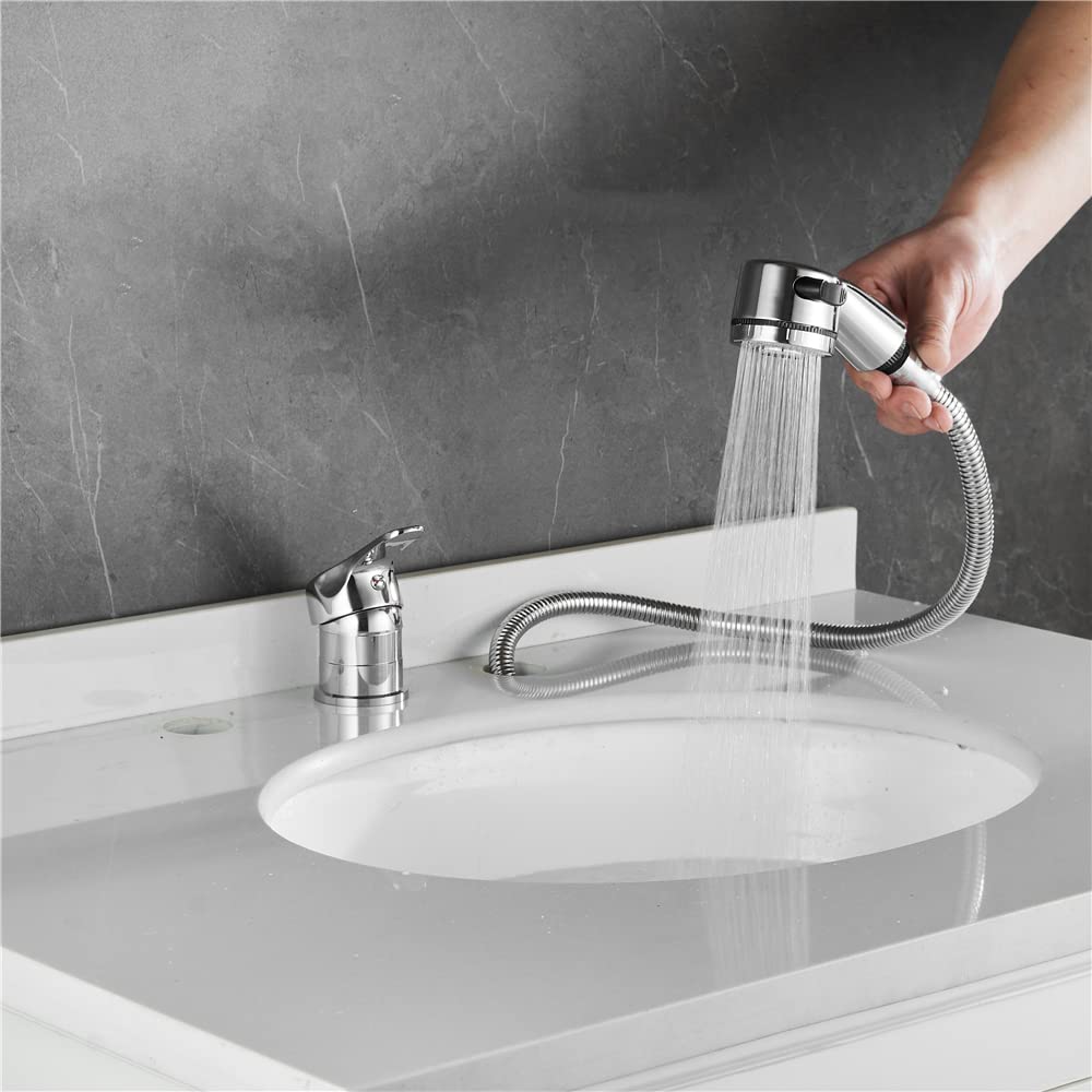 Gray Weirun Salon Shampoo Bowl Sink Basin Faucet Valve with 2 Function Sprayer and Hose for Beauty Shampoo Bed Bowl or Backwash Unit with 3/8 to 1/2 NPT Reducer Adapter