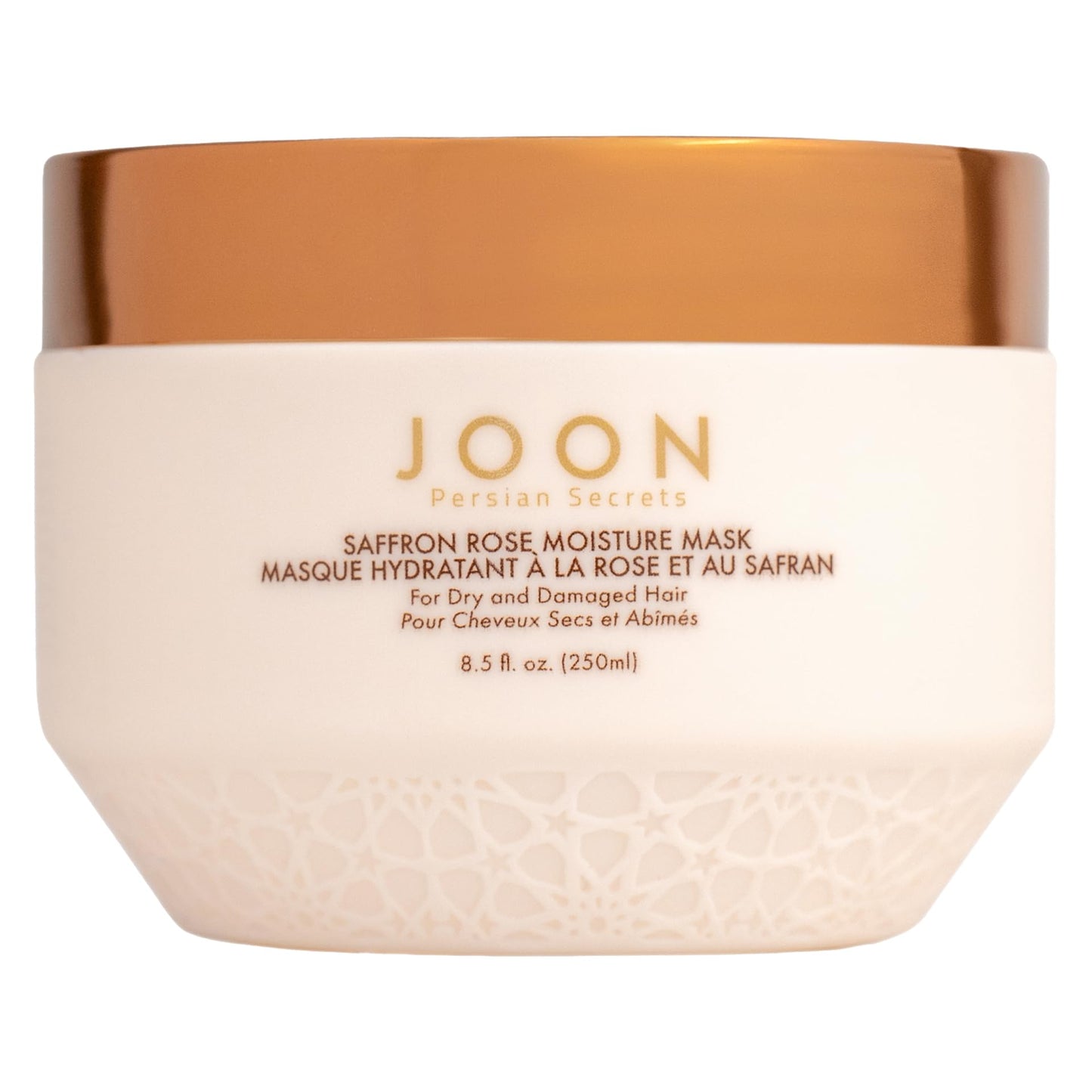 Light Gray Joon Persian Secrets Saffron Rose Moisture Mask, 8.5 fl. oz., Hair Treatment for Dry and Damaged Hair, Sulfate and Paraben Free