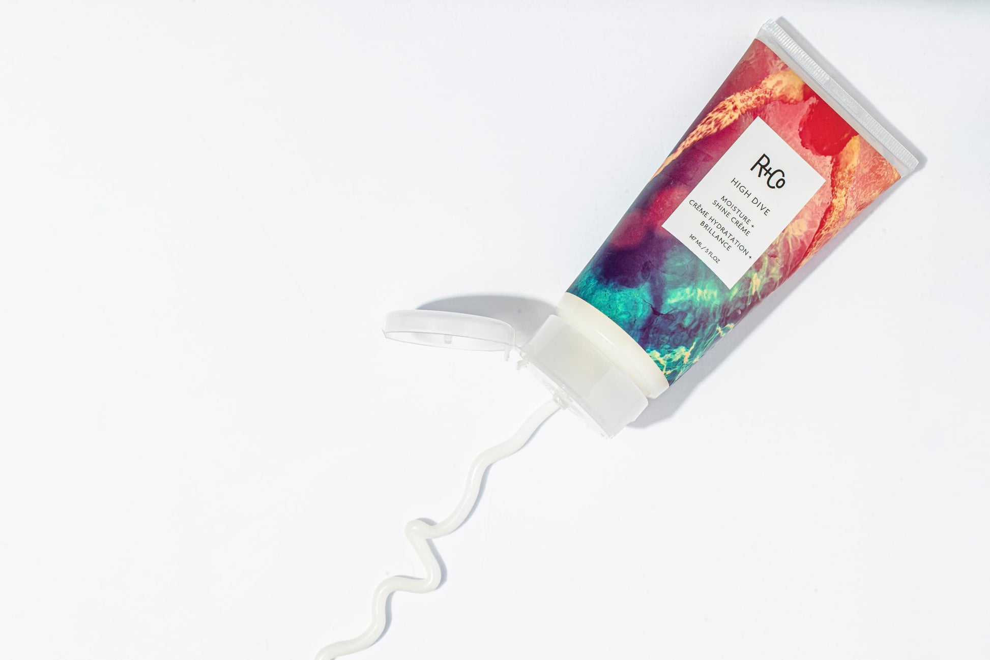 White Smoke R+Co High Dive Moisture and Shine Crème | Deep Hydration + Softens + Eliminates Frizz | Vegan + Cruelty-Free | 5 Oz
