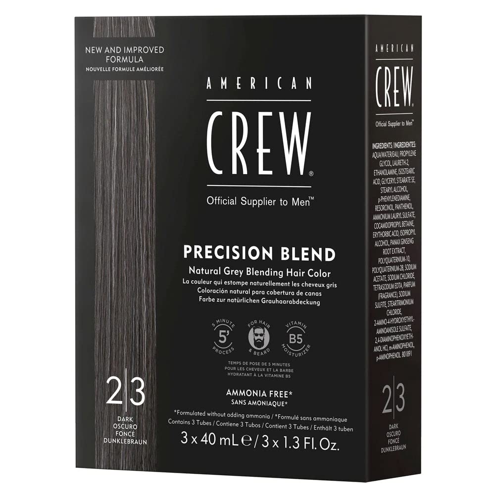 Black American Crew Men's Temporary Hair Color, Temporary Hair Dye, Natural Gray Coverage, Dark, 1.35 Fl Oz