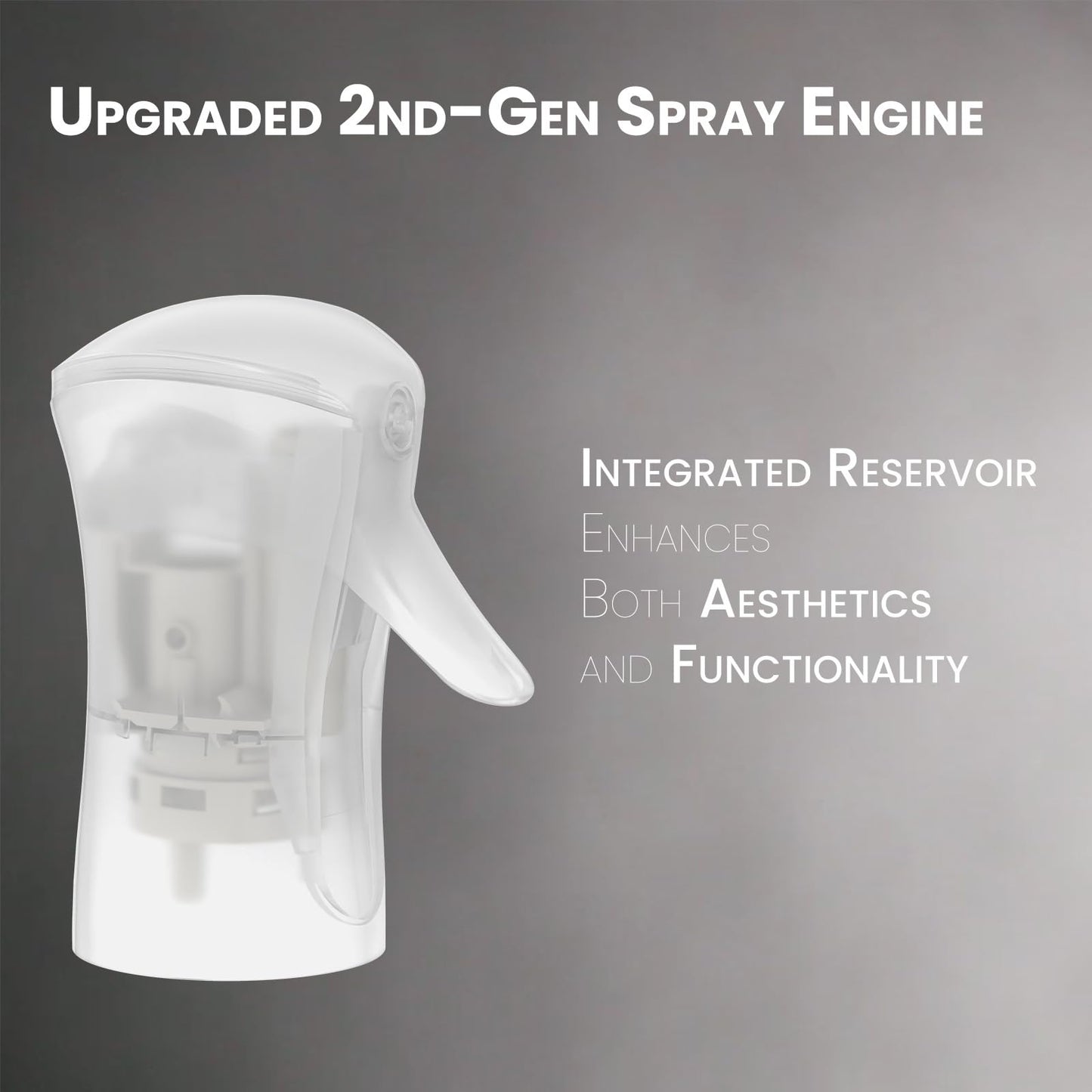 Gray Mistifi Continuous Mist Spray Bottle – Ultra Fine Refillable Water Mister for Hair, Plants, Cleaning, Skincare, Salon & Home Use　(500ml 2Pcs, Transparent bottle)