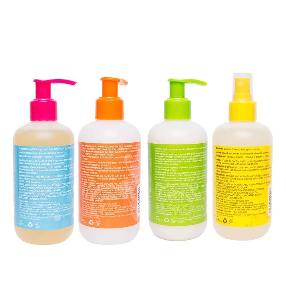 White Smoke Mixed Chicks Kid's Quad Pack - Shampoo, Conditioner, Leave-in Conditioner, Tangle-Tamer, 8 fl.oz (Pack of 4)
