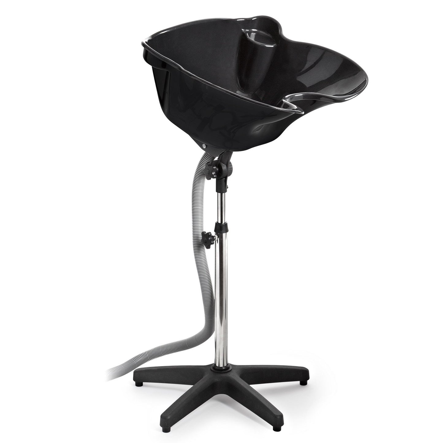 White Smoke Saloniture Portable Salon Deep Basin Shampoo Sink with Drain - Black - Adjustable Height