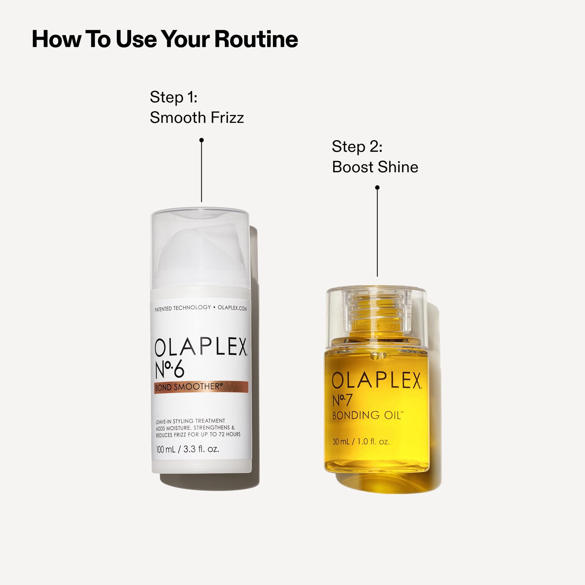 White Smoke Olaplex Endless Shine Smooth Hair Gift Set: Limited Edition Set with No. 7 Bonding Oil & No. 6 Bond Smoother | Instant Shiny, Smoother Hair & Heat Protection | For Coily, Curly, Straight, & Wavy