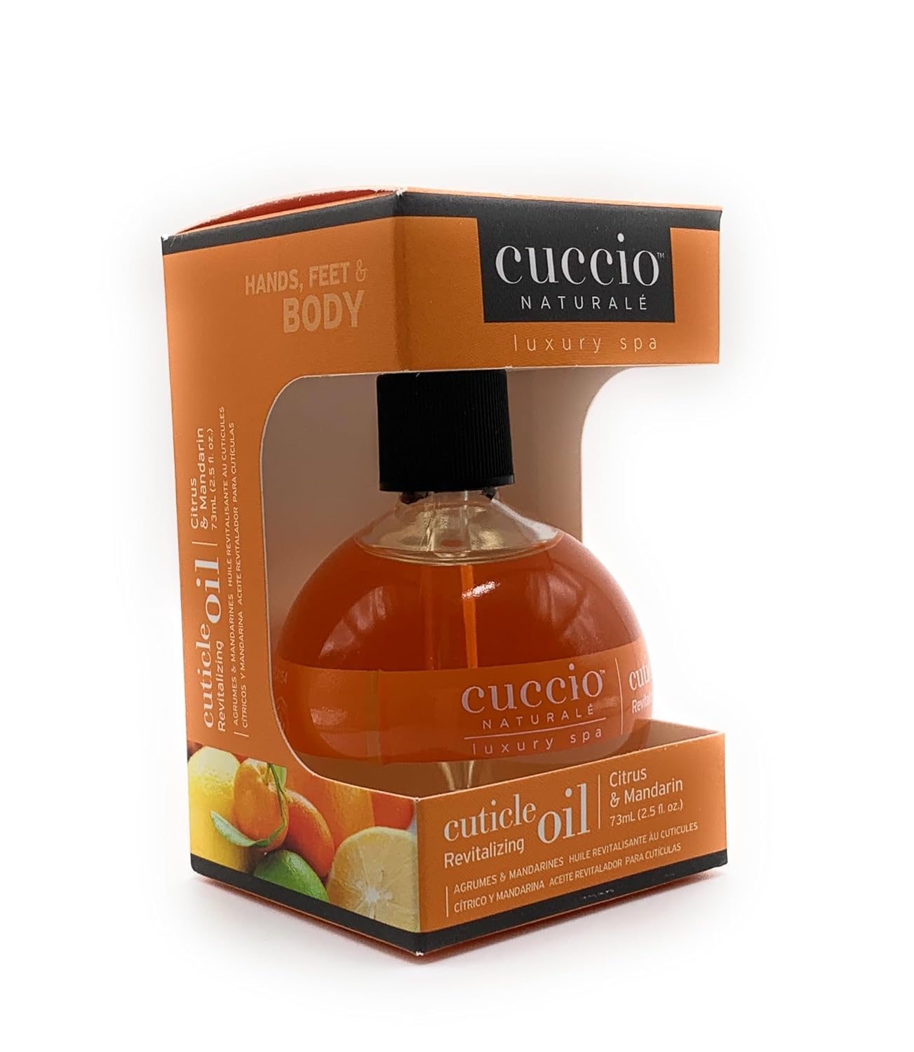 White Smoke Cuccio Naturale Citrus & Mandarin Revitalizing Cuticle Oil, Lightweight Fast-Absorbing Hydrating Nail & Cuticle Conditioner, Cold-Pressed Oils + Vitamin E, 2.30 Fl Oz