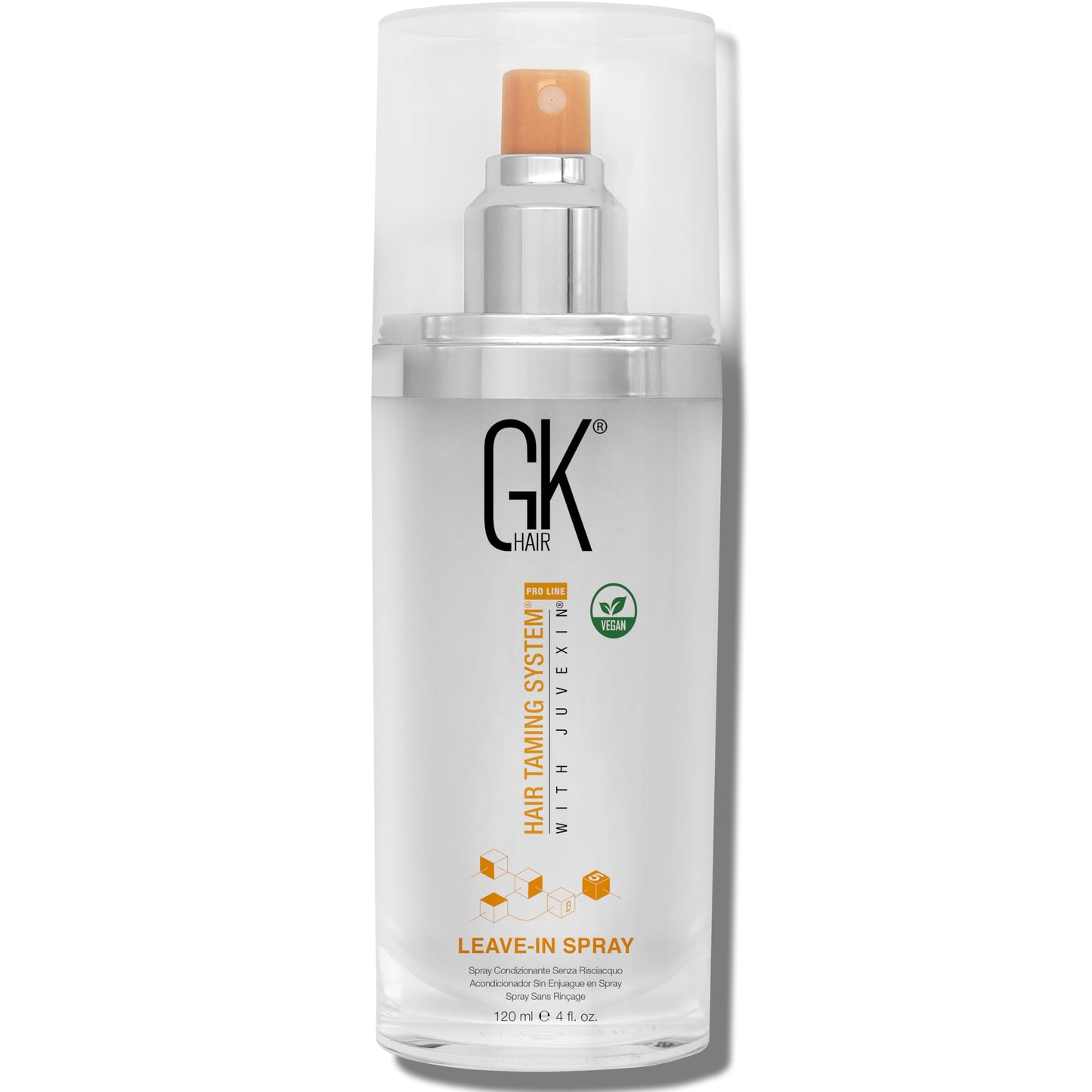 Light Gray GK HAIR Vegan Leave In Conditioner Spray – Lightweight Detangler Spray For Frizz Control & Heat Protectant for All Hair Types, 120ml