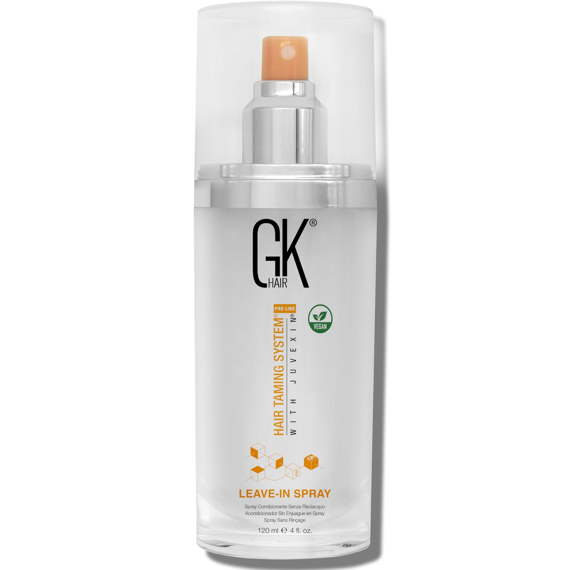 Light Gray GK HAIR Vegan Leave In Conditioner Spray – Lightweight Detangler Spray For Frizz Control & Heat Protectant for All Hair Types, 120ml