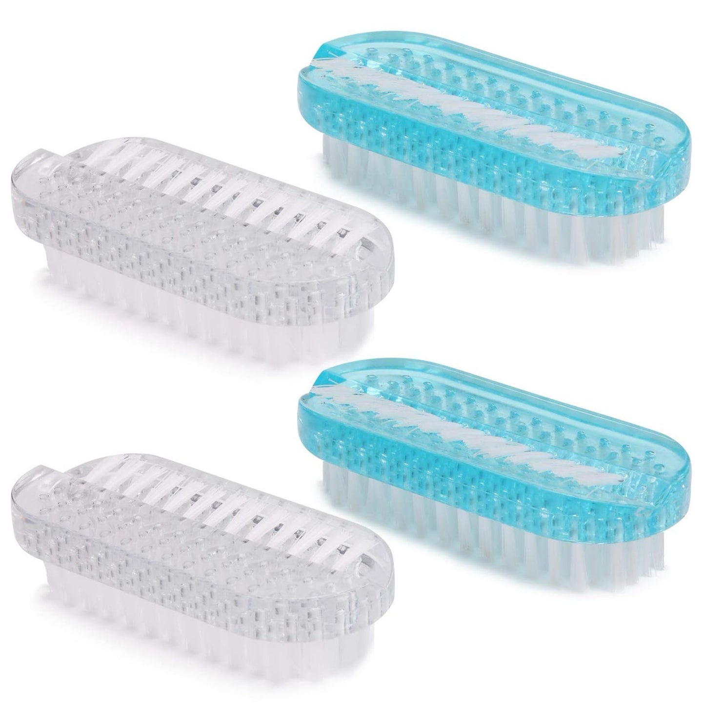 White Smoke Cleaning Nail Brush Handle Scrubbing Brushes (Plastic Brush-4 Pcs)