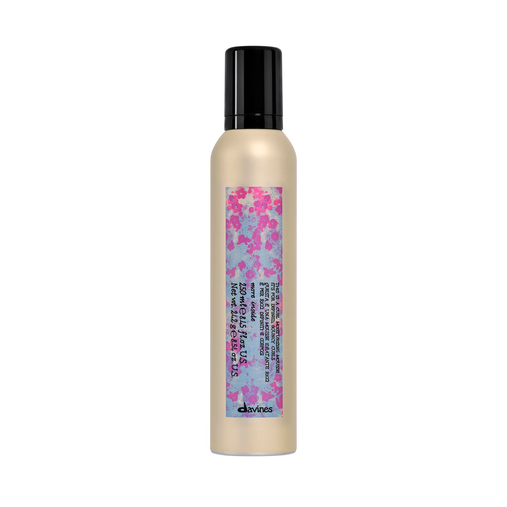 Gray Davines This Is A Curl Moisturizing Mousse, Medium Hold Hydration & Bounce - Creamy Mousse for Defined Curls - Adds Structure & Softness, 8.45 Fl Oz