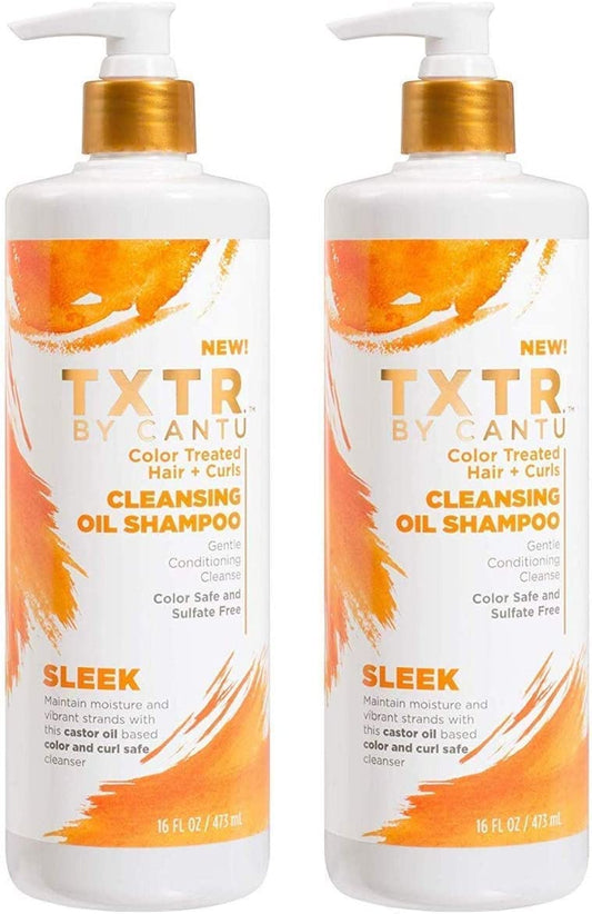 White Smoke Cantu Txtr Sleek Shampoo Cleansing 16 Ounce Pump (473ml) (2 Pack)