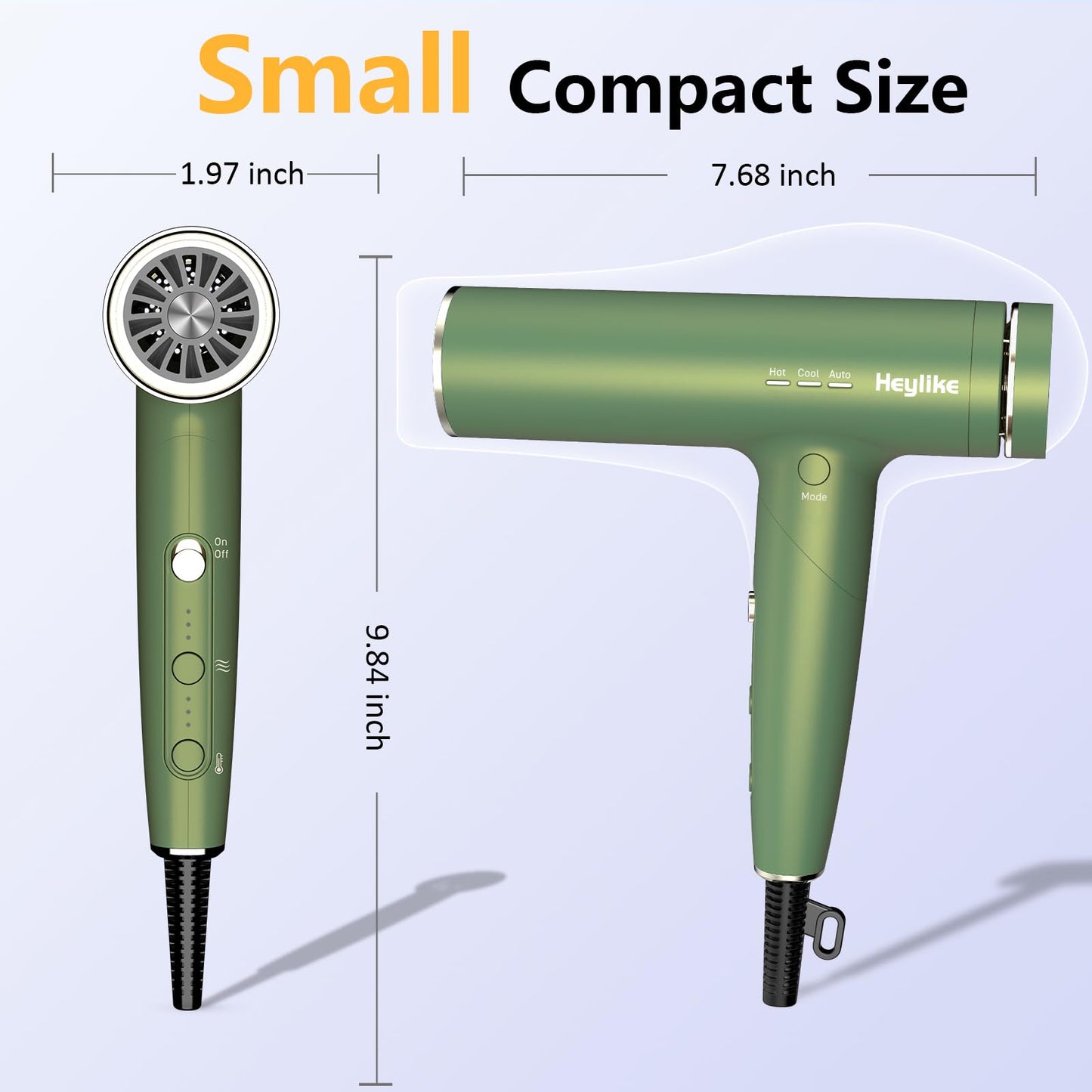 Lavender High Speed Plasma Ion Hair Dryer with Diffuser, Professional Blow Dryer 130000 RPM Brushless Motor for Fast Drying,1500W 3Temps/3Speeds Thermo-Control Lightweight Hairdryer for Women Home Travel Salon