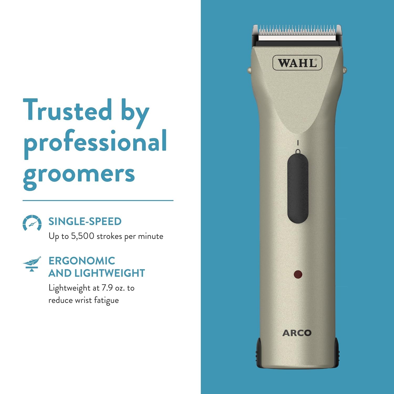 White Smoke Wahl Professional Animal Arco Pet, Dog, Cat, and Horse Cordless Clipper Kit