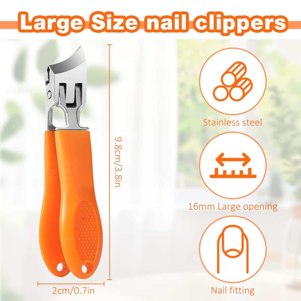 White Smoke Wide Jaw Opening Anti-Splash Slanted Nail Clipper, Fingernail and Toenail Clippers Clippers for Ingrown Nails, Curved Toenail Clippers for Thick Nails, Household Slanted Nail Clippers (Black)