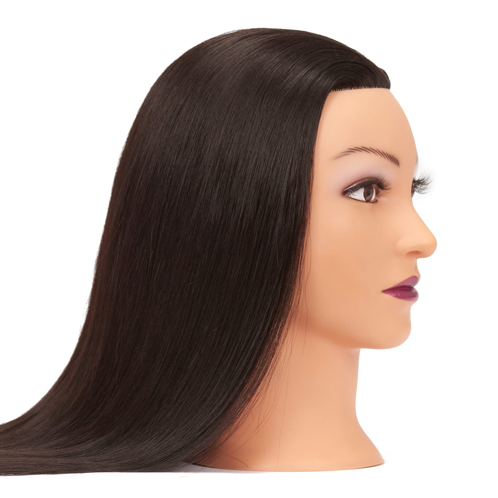 White Smoke Hairginkgo Mannequin Head 26"-28" Synthetic Fiber Training Head Braiding Head Hair Styling Manikin Cosmetology Doll Head Hairdresser Training Model for Cutting Braiding Practice with Clamp 92022LB0220