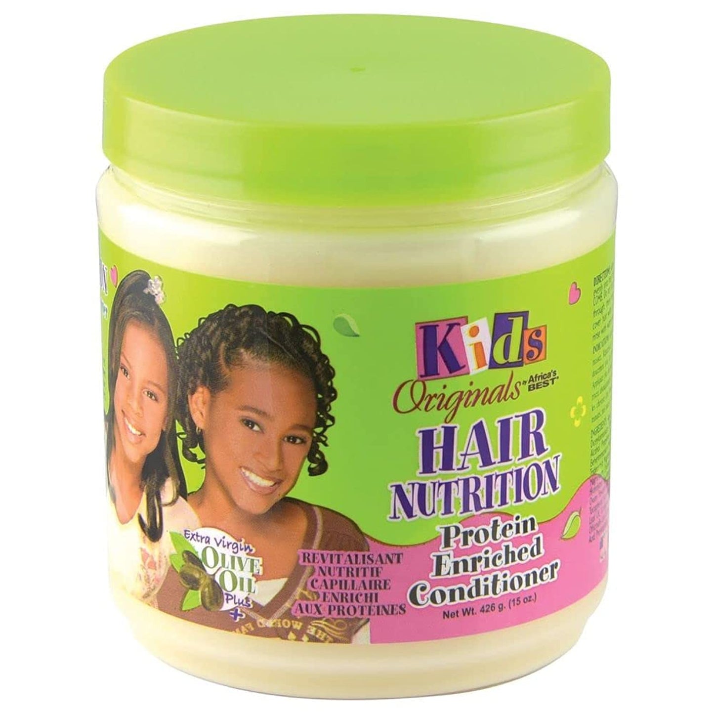Dark Khaki Originals by Africa's Best Kids Hair Nutrition Protein Enriched Conditioner, Natural Botanical Blend of Herbal Extracts, Vitamins and Proteins Moisturize Hair, 15oz Jar