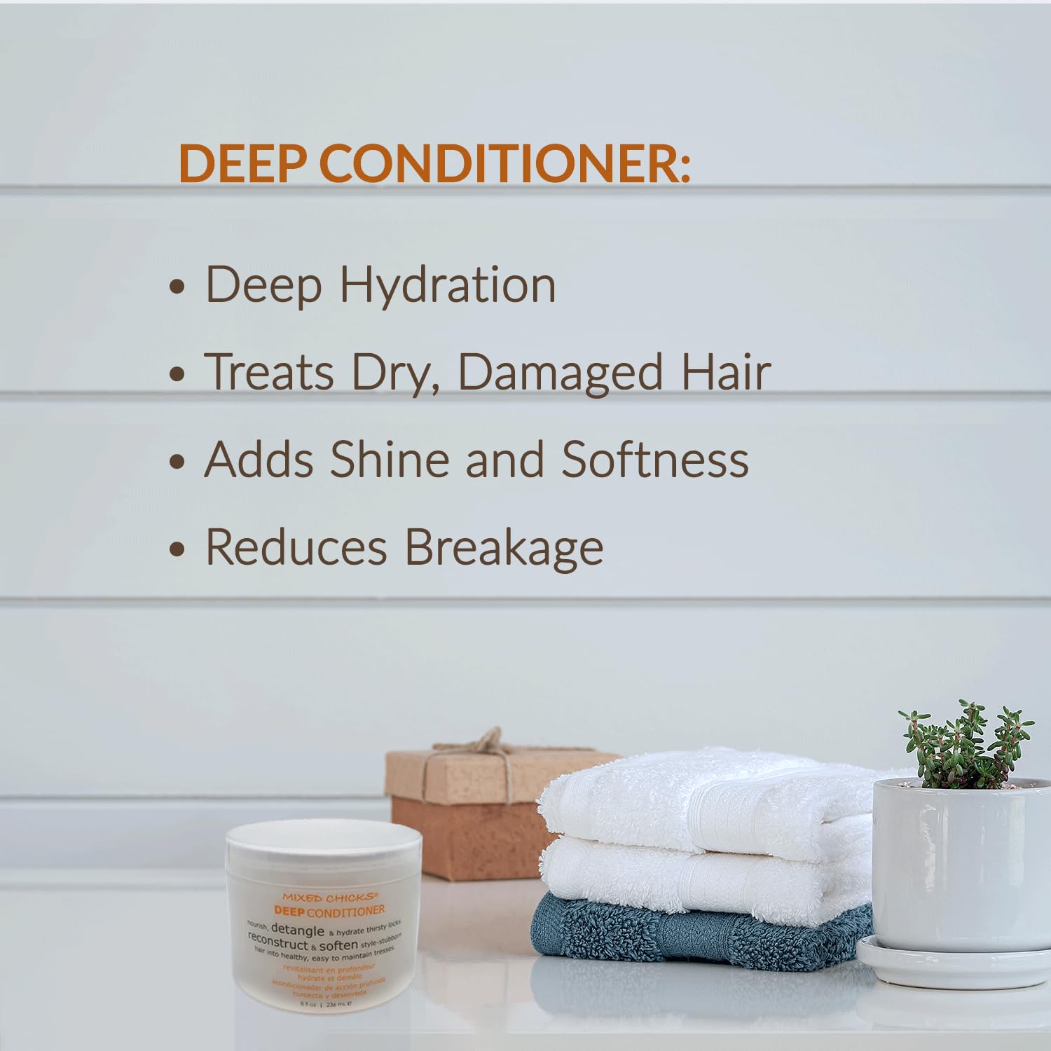 Light Gray Mixed Chicks Quad Pack - Shampoo 10 fl. oz., Deep Conditioner, 8.0 fl. oz., Leave-In Conditioner, 10 fl. oz., Hair Silk, 1.7 fl. oz