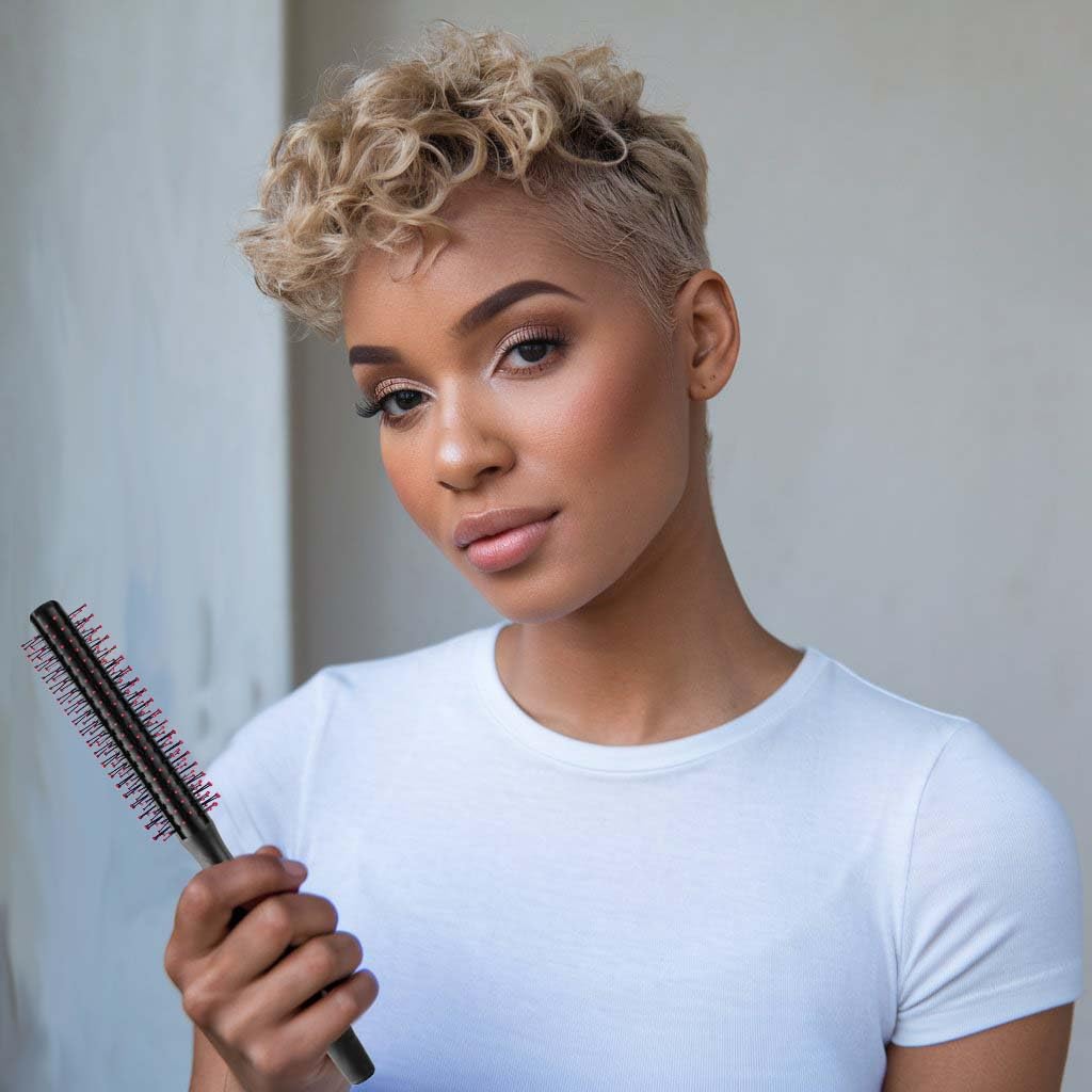 Dark Gray Cricket Static Free RPM 8 Row Round Hair Brush - Curling, Blow Drying, Detangling and Styling Wet or Dry, Suitable for All Hair Types