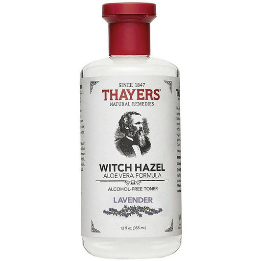 Lavender Thayers Alcohol-Free Witch Hazel with Organic Aloe Vera Formula Toner, Lavender 12 oz (Pack of 8)
