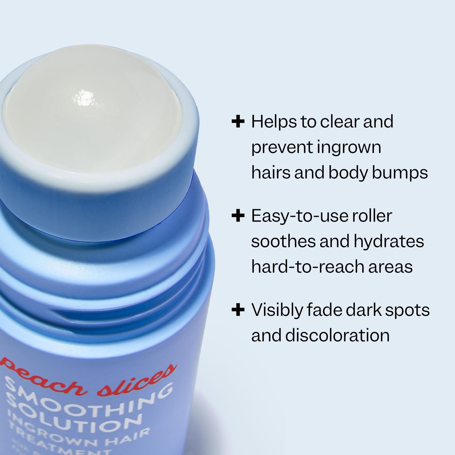 Lavender Peach Slices - Smoothing Solution Ingrown Hair Treatment (1.69 oz) - Smooth, Relieve, Soften Skin - 360 Roller - BHA, AHA, PHA, Niacinamide, Licorice - Vegan & Cruelty Free - Korean Skin Care & Beauty