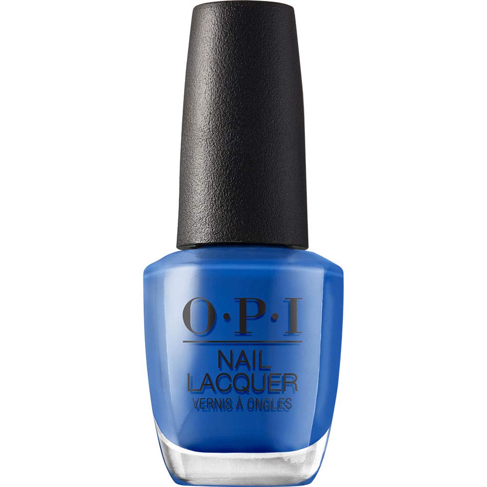White Smoke OPI Nail Lacquer Tile Art to Warm Your Heart | Opaque Bright Blue Crème Chip Resistant Nail Polish | Lisbon Collection