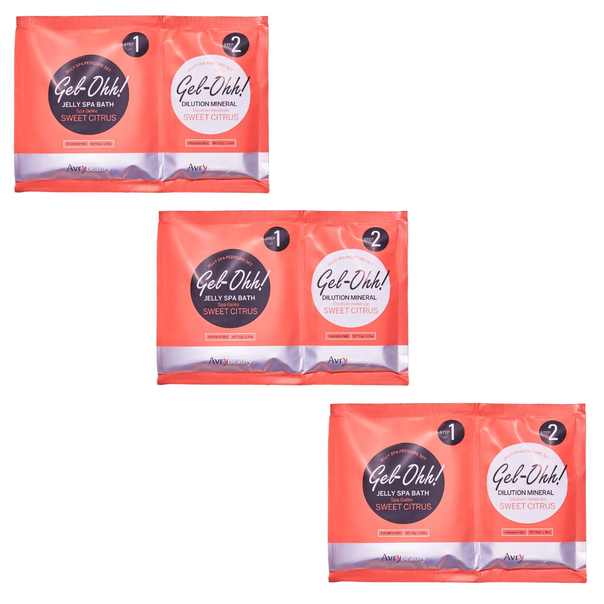 White Smoke AvryBeauty Gel-Ohh Jelly Spa Bath 3 pack, Citrus Fresh, Citrus Scented, Vitamin C , Jelly Pedicure, Salon Services, Pedicure, Salon Pedi, Relaxation, Heat & Aroma Therapy, Foot Care