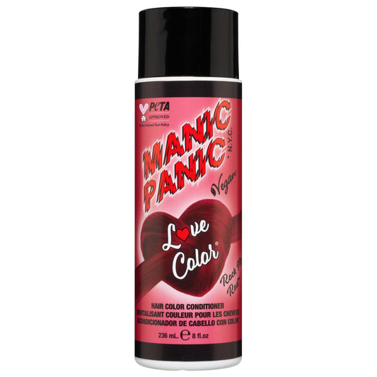 Black MANIC PANIC Cool Deep Blood Red Color Depositing Conditioner - Love Color Hair Conditioner Keeps Hair Vibrant, Nourished & Refreshed - Formulated with Shea Butter & Quinoa - Rock Me Red (8oz)