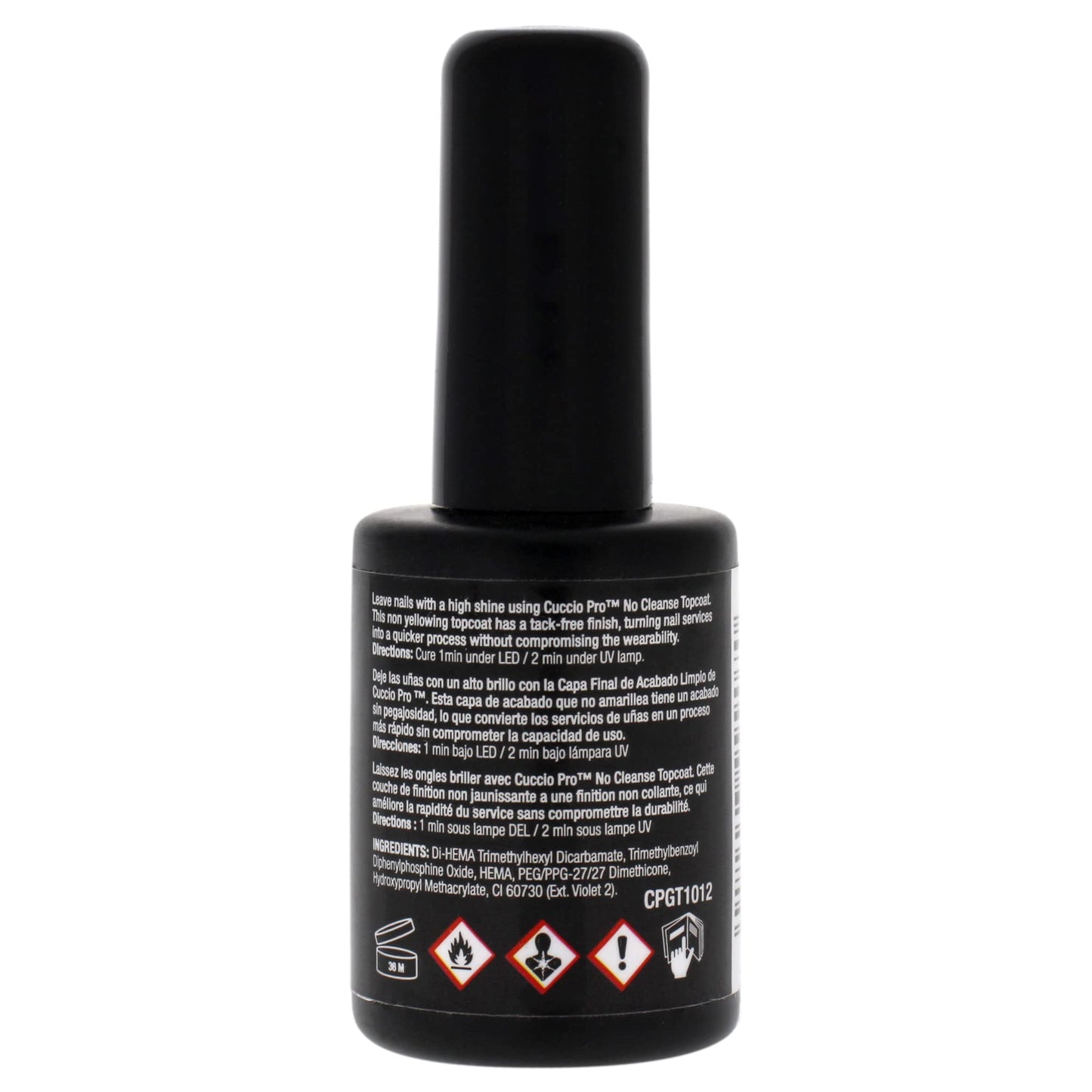 White Smoke Pro No Cleanse Top Coat by Cuccio Colour for Women - 0.5 oz Nail Polish