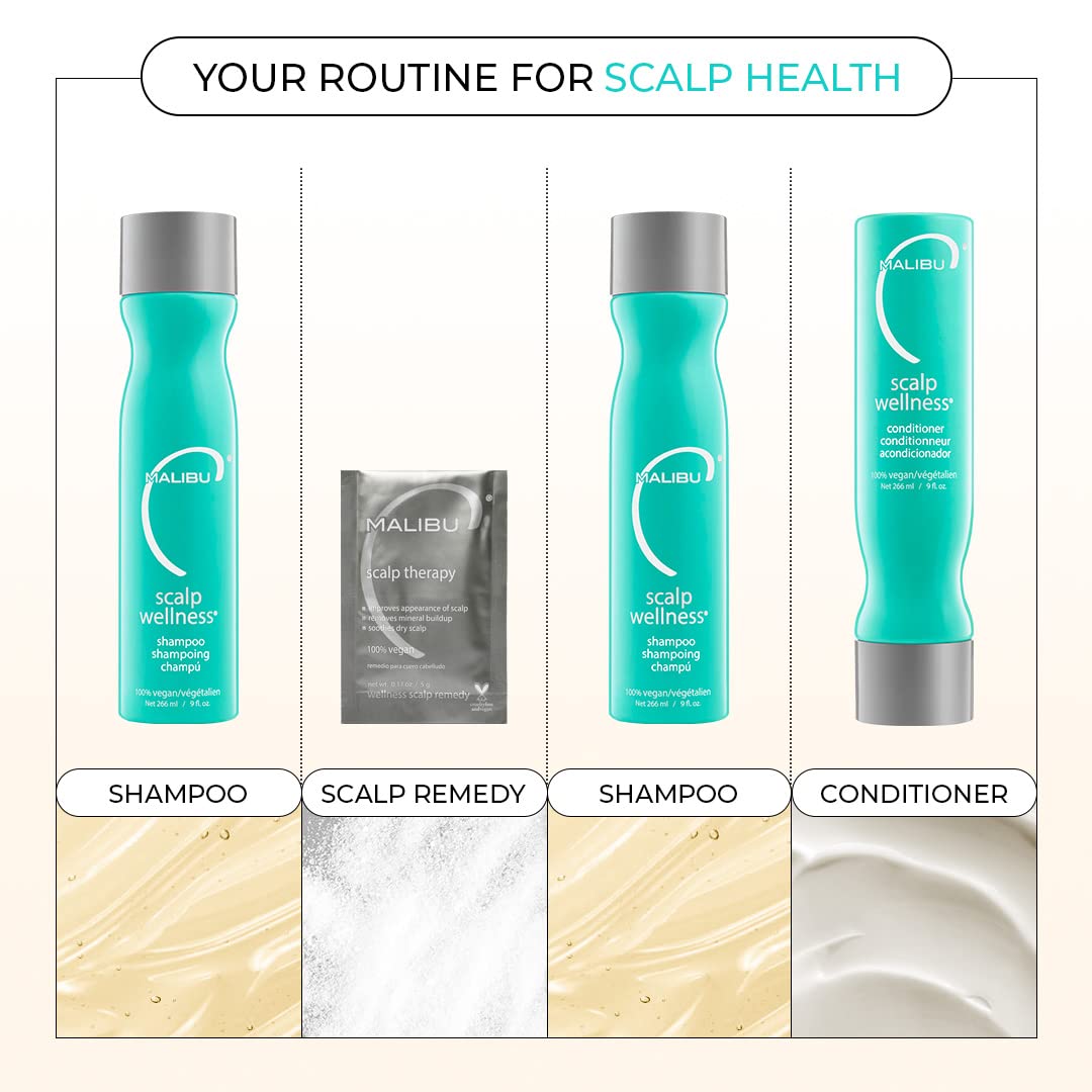 White Smoke Malibu C Scalp Therapy Wellness Remedy - Scalp Care Remedy Packet to Soothe & Moisturize Dry Scalp - Restores Manageability with Vitamin C and Zinc Gluconate (1 Packet)