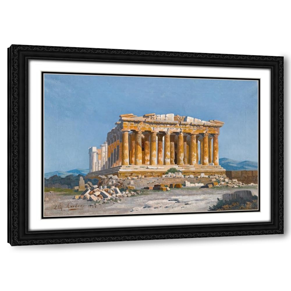 White Smoke ArtDirect The Acropolis (1924) Custom Framed Art Print Giclee Print or Canvas Options with Various Sizes and Customization by Stephanos Lanza