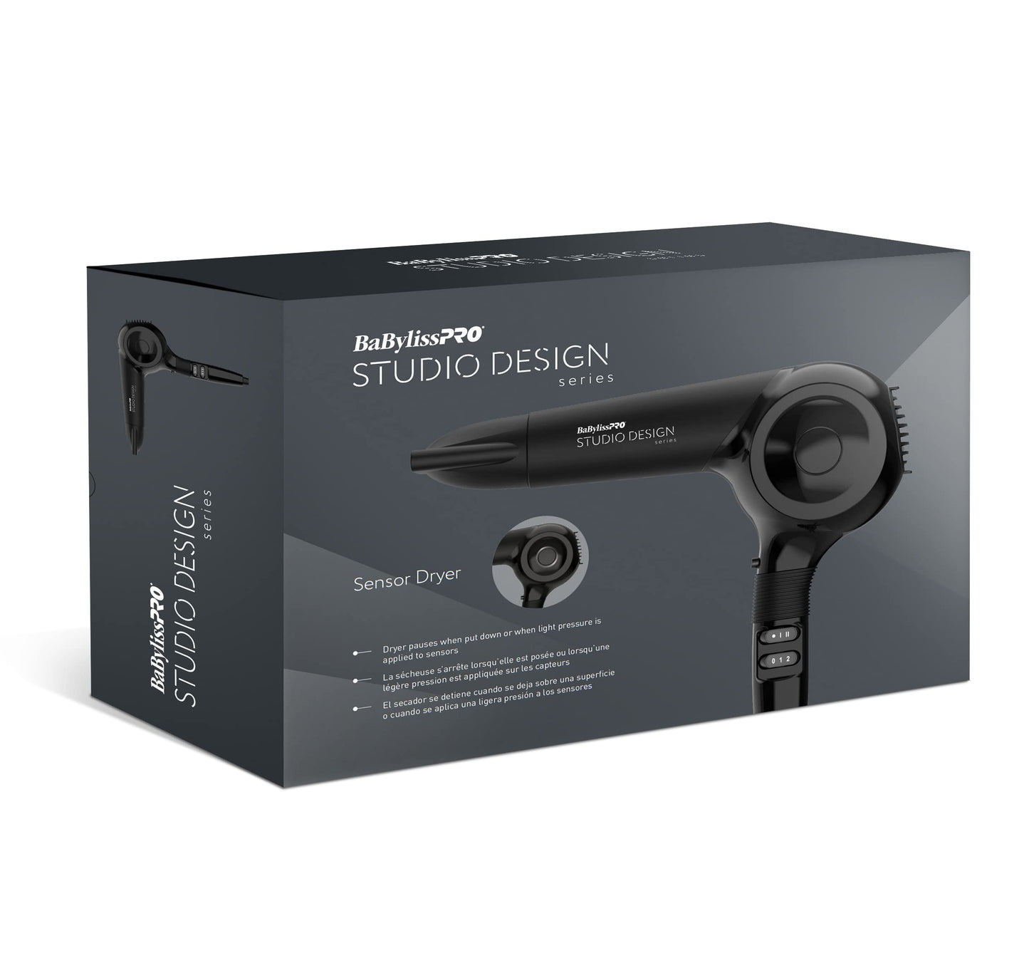 White Smoke BaBylissPRO Studio Design Series Sensor 1875 Watt Hair Dryer, Hair Styling & Appliances