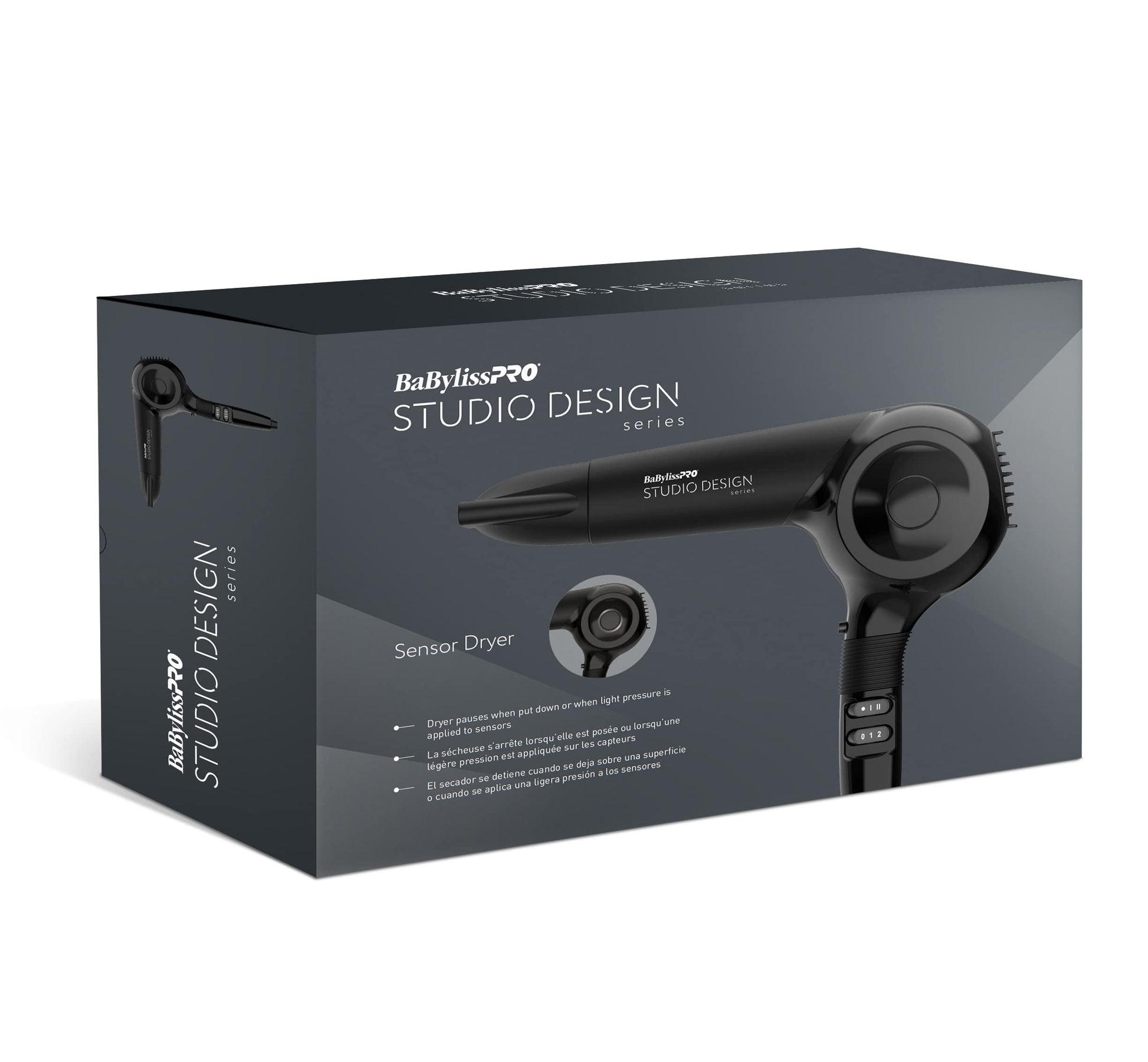 White Smoke BaBylissPRO Studio Design Series Sensor 1875 Watt Hair Dryer, Hair Styling & Appliances