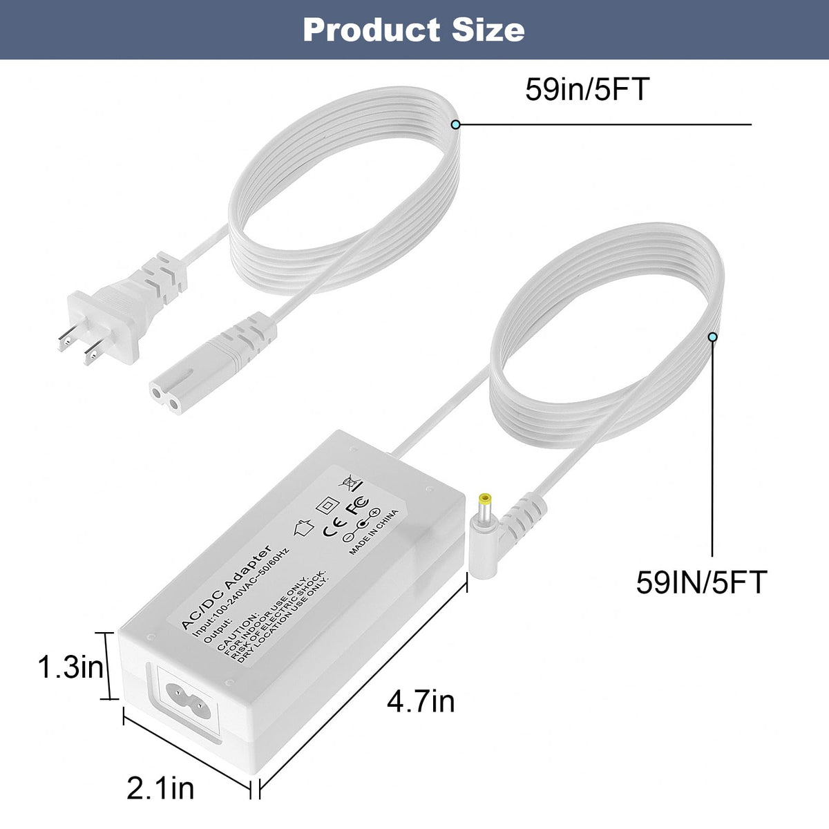 White Smoke 28V Power Cord for OPI LED Light Professional Gel Curing Nail Dryer Lamp Compatible with OPI LED LAMP 2017 GL902 Dual Cure Nail Light Power Adapter Charger
