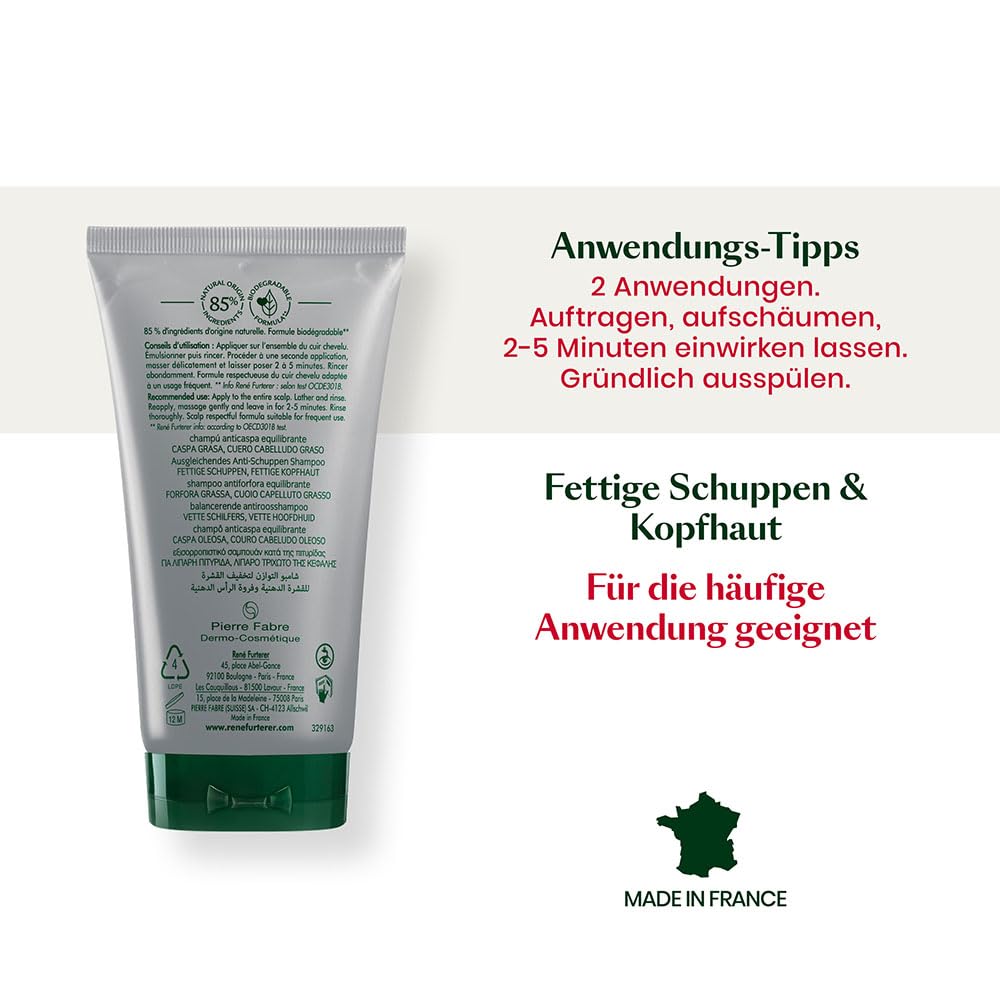 White Smoke Rene Furterer NEOPUR Scalp Balancing Shampoo - For Oily Scalps Prone to Loose Dandruff - With Wild Ginger & Celery Seed - Dermatologist Tested - 5 fl. oz.