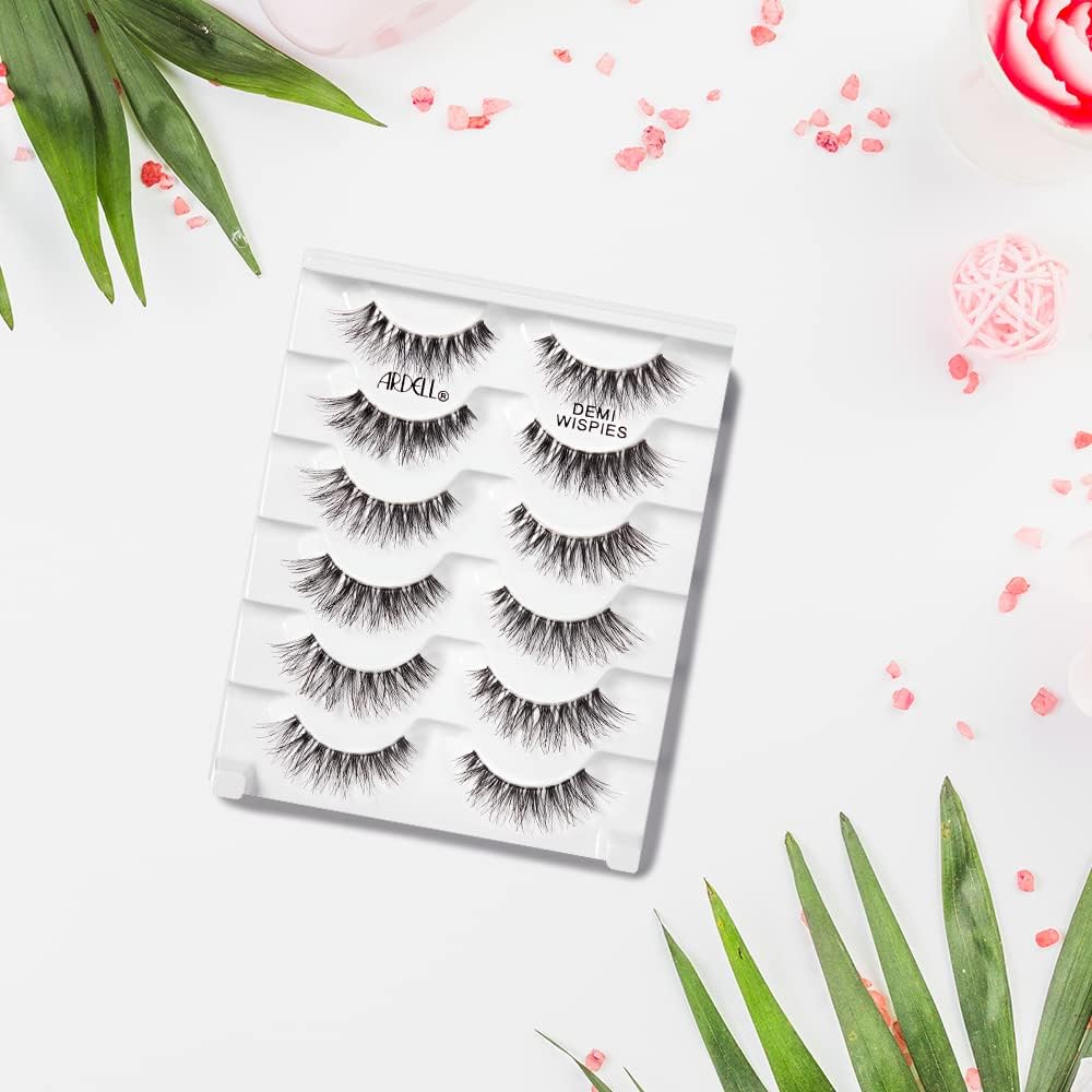 White Smoke Ardell Demi Wispies Eyelashes – Multi-Dimensional, Eyelashes Natural Look, 6 Pairs