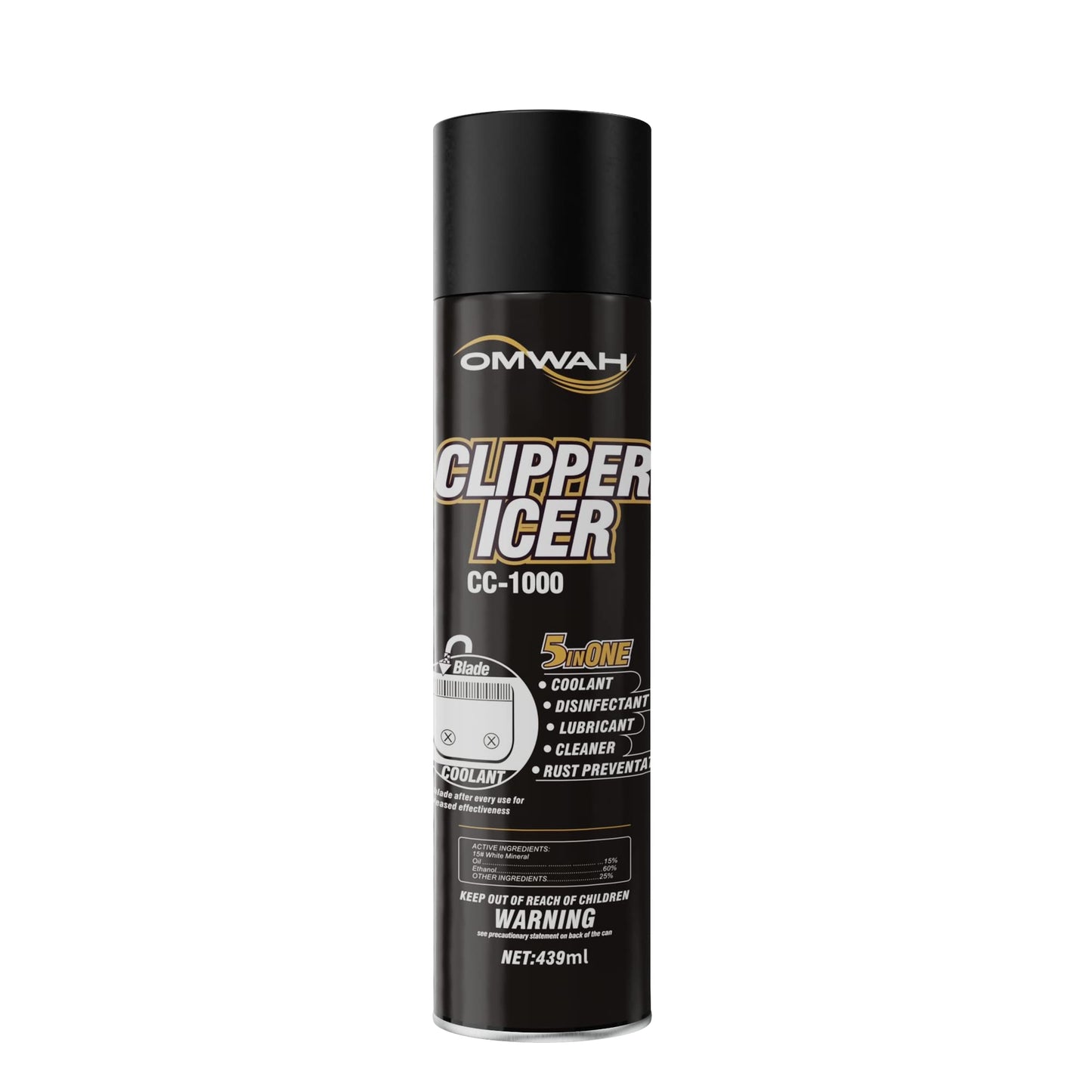 Dark Slate Gray OMWAH 5 in 1 Clipper Icer Blade Cleaner and Lubricant Clipper Spray 1 Pack (15 oz.)…