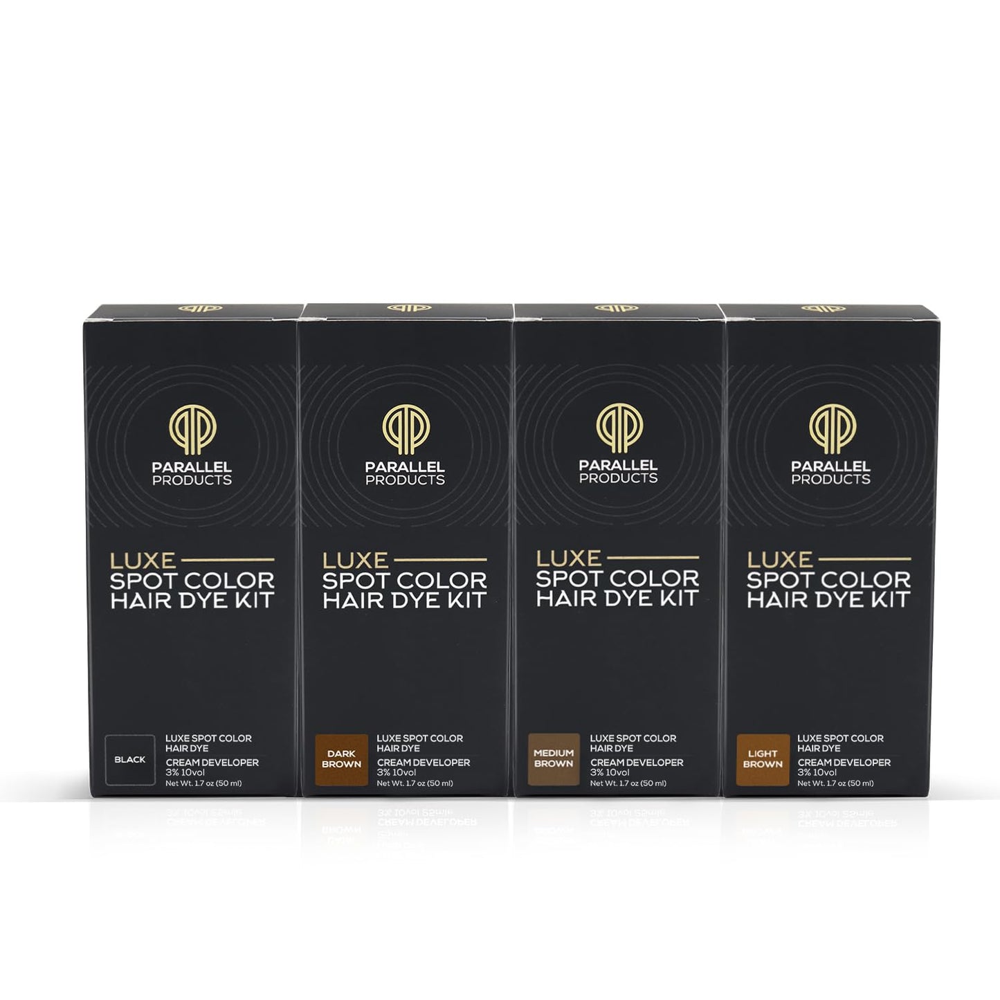 Dark Slate Gray Parallel Products - Luxe Color (Black) - Cream Hair Dye - 25mL - Tint for Professional Spot Coloring - With Cream Developer, Mixing Dish and Application Brush - Covers Grey Hair - Root Touch Up