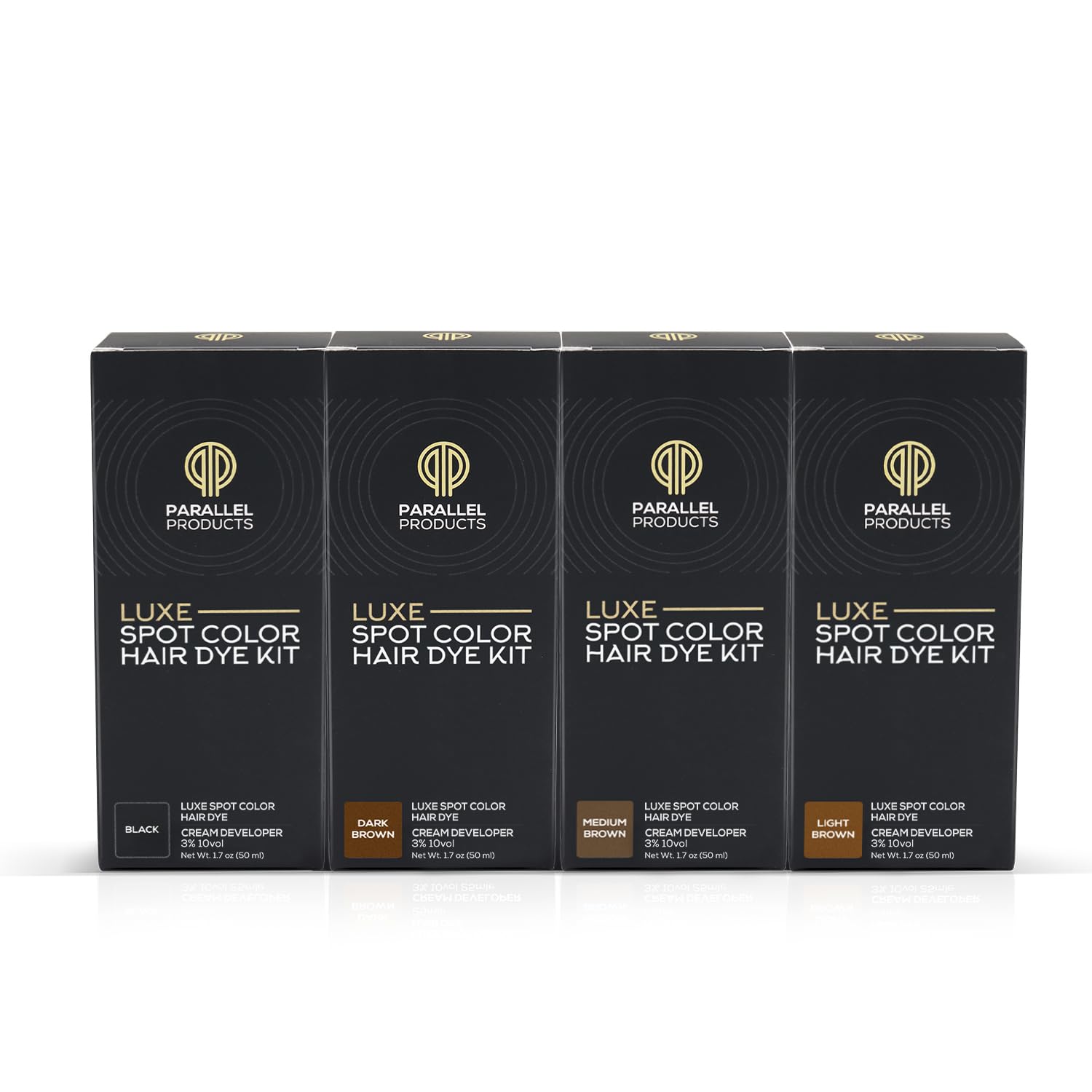 Dark Slate Gray Parallel Products - Luxe Color (Black) - Cream Hair Dye - 25mL - Tint for Professional Spot Coloring - With Cream Developer, Mixing Dish and Application Brush - Covers Grey Hair - Root Touch Up