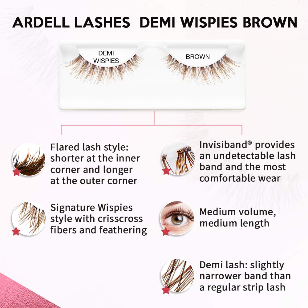 White Smoke Ardell False Eyelashes Demi Wispies Brown (4 Pack)