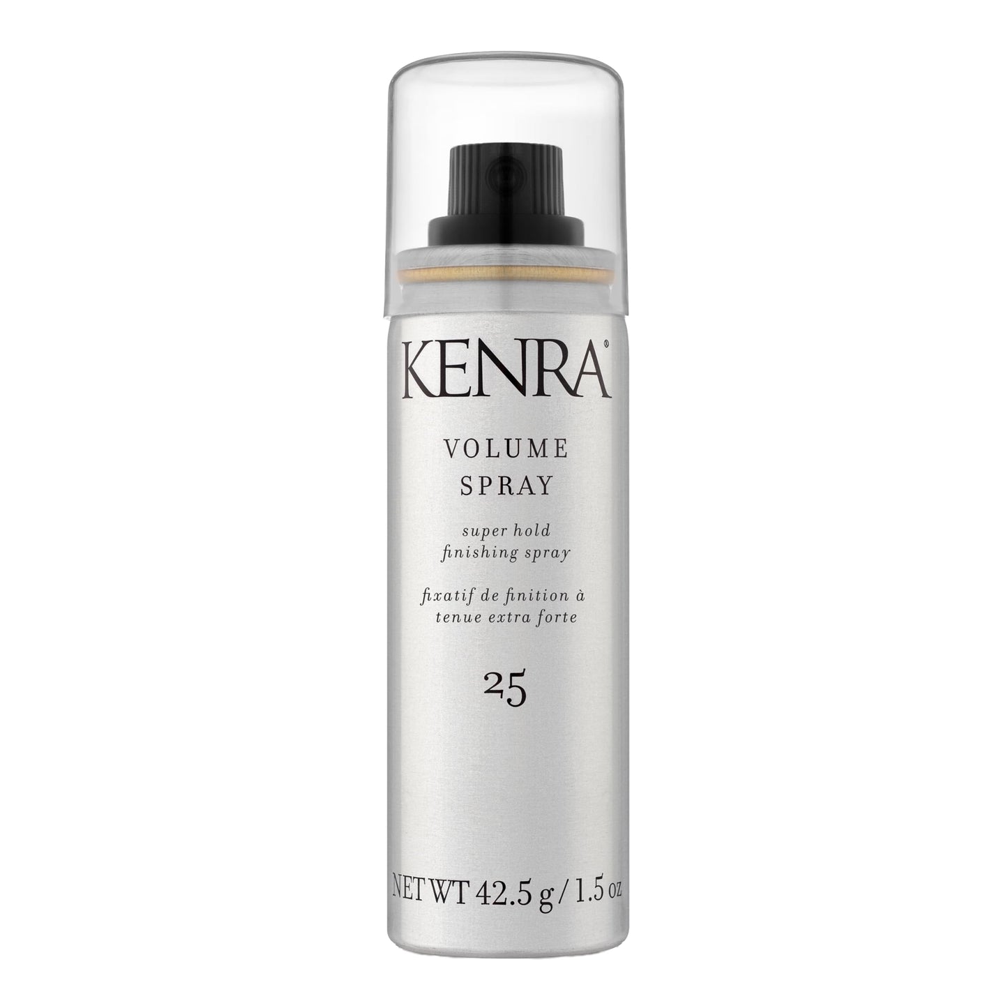 Gray Kenra Professional Volume Spray 25 50% | Super Hold Finishing & Styling Hairspray | Flake-free & Fast-drying | Wind & Humidity Resistance | All Hair Types | Travel 1.5 oz
