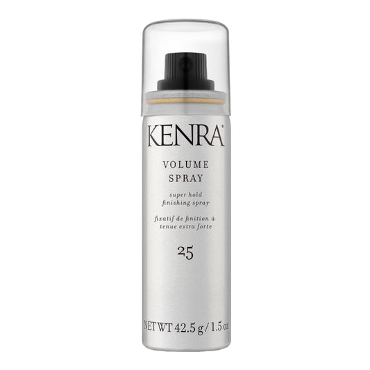 Gray Kenra Professional Volume Spray 25 50% | Super Hold Finishing & Styling Hairspray | Flake-free & Fast-drying | Wind & Humidity Resistance | All Hair Types | Travel 1.5 oz