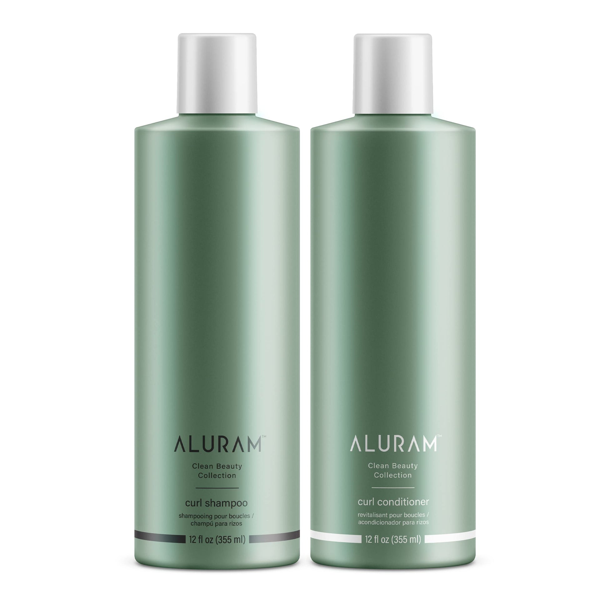 White Smoke ALURAM Coconut Water Based Curly Hair Clarifying Shampoo and Conditioner - Color Safe Lightweight Formula for Medium to Course Hair - Sulfate & Paraben Free, 12 Fl Oz