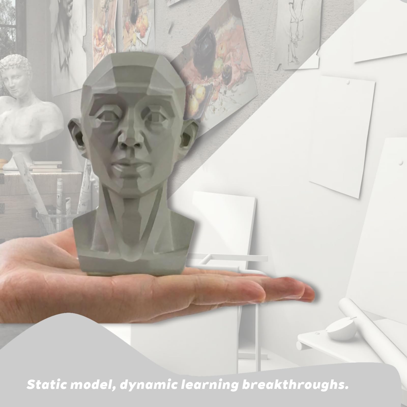 Lavender Planar Head Model Drawing Mannequin Artists Learn Planes of Face Human Manikin Head for Medical and Artistic Drawing Skecthing Painting