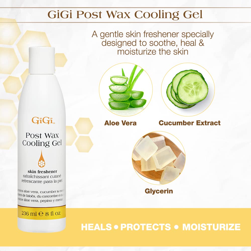 White Smoke GiGi Post Waxing Cooling Gel, Soothing After Wax Care Treatment, Skin Freshener & Hydrating, 8 fl oz