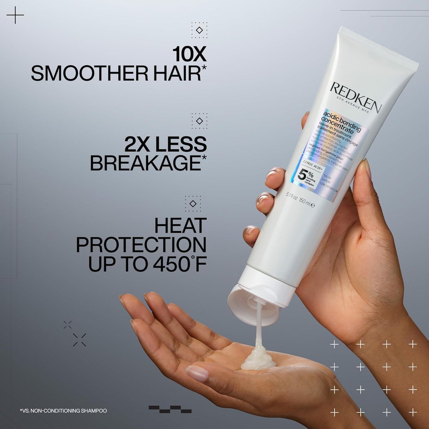 Light Gray Redken Acidic Bonding Concentrate Shampoo, Conditioner & Treatment Set For Damaged and All Hair Types - Repair and Strengthen Weak Hair Bonds With Citric Acid