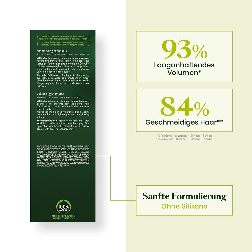 Beige Rene Furterer VOLUMEA Volumizing Shampoo - For Fine, Limp Hair - Thickening & Volumizing - SLS Free