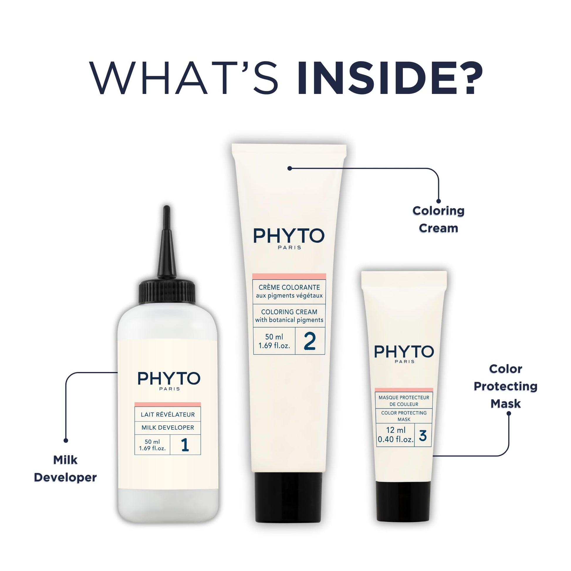 White Smoke PHYTO Phytocolor Permanent Hair Color, 3 Dark Brown, with Botanical Pigments, 100% Grey Hair Coverage, Ammonia-free, PPD-free, Resorcin-free, 0.42 oz.
