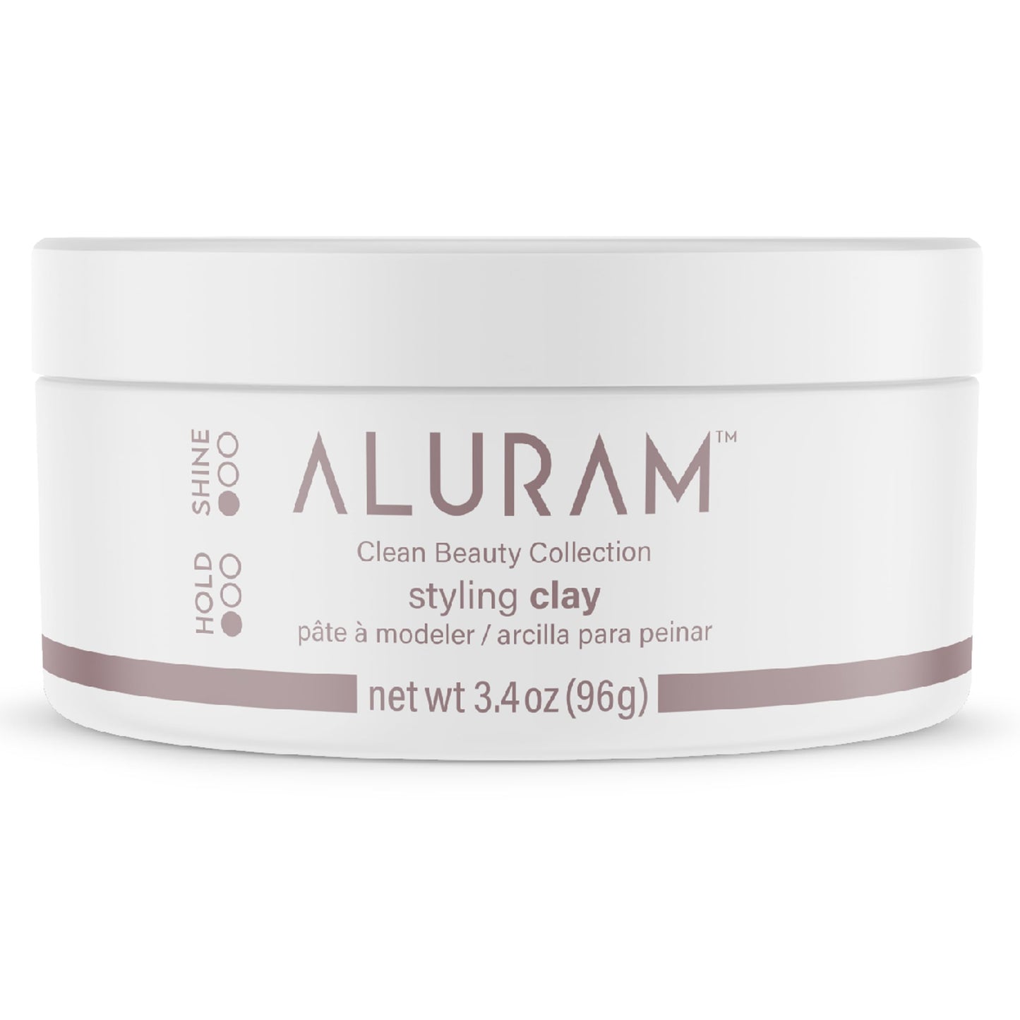 Lavender ALURAM Hair Styling Clay, Soft Satin Finish, Clean Beauty Haircare for All Hair Types, 3.4 Fl Oz
